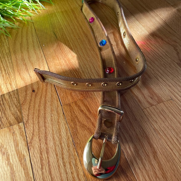 ‘80’s Metal Mesh Belt w/ Rhinestones - Picture 4 of 7